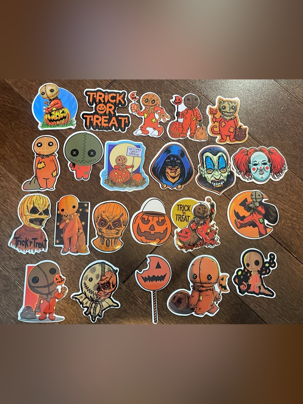Halloween Trick-or-Treat Sticker Pack — Orange & Black Character Set 2 for 12